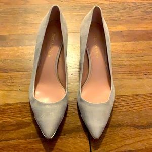 Enzo angiolini heels. Silver with toe accent.